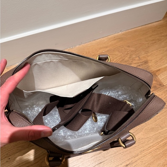 Gucci Ophidia GG Canvas Brown Leather Briefcase W/ Strap - Picture 8 of 12